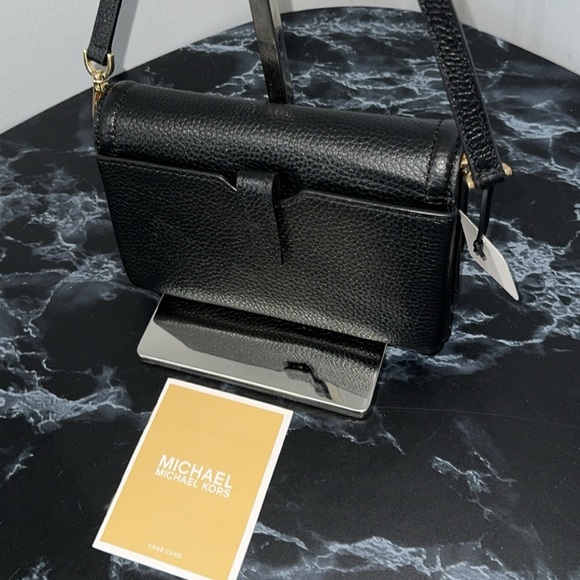 Michael Kors Jet Set Charm Small Phone Leather Crossbody Black AUTHENTIC NWT - Picture 6 of 11